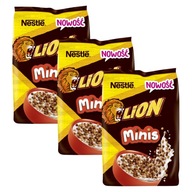 Nestlé Lion Minis Zbożowe kuleczki z czekoladą i pastą karmelową 3x 400 g