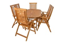 Záhradný nábytok z akáciového dreva set Ascot so 6 stoličkami výsuvný stôl