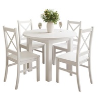 Súprava OLEA stôl + 4 stoličky biela