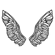 Dekorácia na stenu Čierne Anjelské krídla kovové
