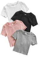 SHEIN T-SHIRT DZIECIĘCY PRĄŻKOWANY 3-PACK 110 1V1B