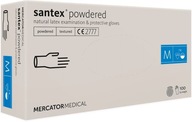 Latexové rukavice púdrované Santex biele r.L