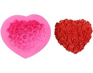 Forma Silikonowa Serce z Różami do Świec Mydła 3D