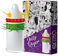 EGZO Jolly Roger Rebrované kondómy s výstupkami a hrotmi Orgazmus Max