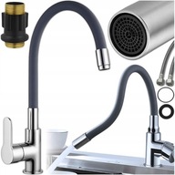 KONYHAI CSAPTELEP ÁLLÓ FLEXIBILIS FEKETE MOSOGATÓ KIFOLYÓCSŐ HAJLÉKONY