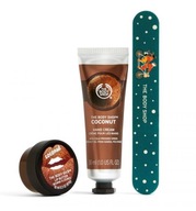 THE BODY SHOP Zestaw Masło do ust Krem do rąk Pilnik KOKOS Prezent COCONUT