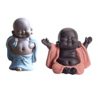 2x ceramiczna figurka szczęśliwego buddy małego mnicha