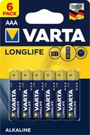 Varta Baterie alkaliczne R03 AAA 6x LONG LIFE 4103