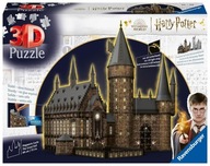 Puzzle 3D Budynki nocą: Zamek Hogwarts 643 el.