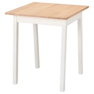 IKEA PINNTORP Stôl moridlo svetlohnedá/biela 65x65