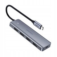 HUB rozdzielacz USB-C / 4x USB 3.2 Gen 1, microUSB do dysku, 5 Gb/s, Ugreen