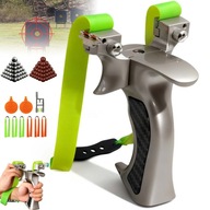 СТІЙКА ДЛЯ СТРІЛЬБИ З СЛІНГУ ПРОФЕСІЙНА МЕТАЛЕВА МІШЕНЬ З 6 ДРОТАМИ +100 КУЛЬОК