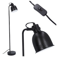 Lampa stojąca podłogowa czarna metalowa do salonu E27 loft nowoczesna 129cm