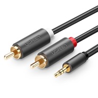 Kábel Ugreen UGR509BLK minijack (3,5 mm) - 2x RCA (cinch) 1,5 m + PRICESIO PROTECT - PREDĹŽENÁ ZÁRUKA NA 3 ROKOV