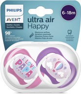 PHILIPS AVENT 2x SMOCZEK ODDYCHAJĄCY ULTRA AIR ORTODONTYCZNY 6-18M + ETUI