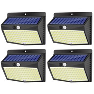 4x LAMPA SOLARNA 138 LED Z CZUJNIKIEM ZMIERZCHU RUCHU ELEWACYJNA OGRODOWA