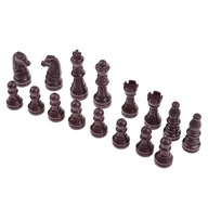 16x náhradné plastové šachové figúrky / šachová dáma pre šachovú hru hnedá