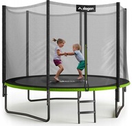 TRAMPOLINA PREMIUM OGRODOWA DRABINKA DLA DZIECI SIATKA 312cm 10FT CZARNA