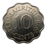 MAURITIUS BRYTYJSKI 10 CENTS 1978 ELIZABETH II