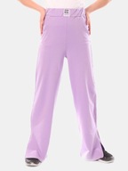 SZEROKIE spodnie dziewczęce dresowe fiolet 128-134