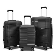 Sada čiernych cestovných kufrov BARUT 3ks Stabilné 4 kolieska 360st Tvrdé