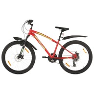 Horský bicykel 21 prehadzovačiek kolies 26'' rám 42 cm červený