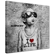 Obrázky 30x30 I love life Banksy Spray