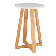Kúpeľňová stolička bambusová Škandinávska biela