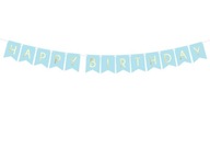 Baner Happy Birthday jasnoniebieski 15x175cm