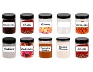 Konyhai műanyag fűszertartó 100ml 10 db +címke