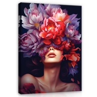 Obraz Žena Kvety Veľký Na Plátne Stenu 100x70
