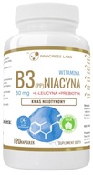 Progress Labs Vitamín B3 Niacín 120 kaps. L-leucín Prebiotikum Únava