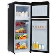 Retro chladnička, dvojdverová, 92L, -27°C~13°C, LED osvetlenie