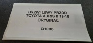 door left front TOYOTA AURIS II 12-18 original