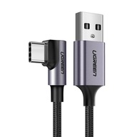 UGREEN SZYBKI KABEL PRZEWÓD USB DO USB-C KĄTOWY ŁADOWANIE QC 3.0 3M OPLOT