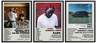 Kendrick Lamar Sada 3 obrázkov plagátov v rámčeku Mr Morale DAMN. Good Kid