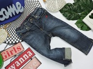 Tommy Hilfiger - oryginalne spodnie jeans , nogawki rozcięcia r 86