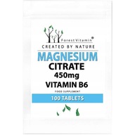 FOREST VITAMIN Magnesium Citrate 450mg Vitamin B6 100tabs MAGNESIUM CITRÁT