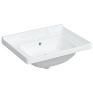 Umywalka, biała, 61x48x23 cm, prostokątna, ceramic