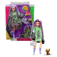Mattel Barbie Extra z Lawendowymi Włosami i Kurtką w Kratę + Piesek HHN10