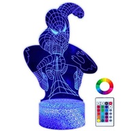 Detská nočná stolná lampa Spiderman Spider-Man 16 LED 3D + Diaľkové ovládanie