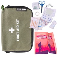 APTECZKA PIERWSZEJ POMOCY TURYSTYCZNA MIL-TEC First Aid Kit MAŁA OLIVE 21el