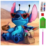 Haft Diamentowy LILO i STITCH Mozaika Diamentowa STICH PAINTING 30x30 5D