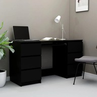 Písací stôl čierny 140x50x77 cm drevotrieska