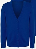 sweterek niebieski/kobalt George 140/146 guziki