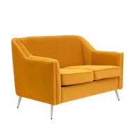 Sofa AVANT sofa 2-osobowa, welurowa musztardowa 127x82x81.5 cm HOMLA