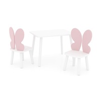 Stolik i krzesło dla dziecka w kształcie motylka