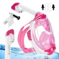 Pełnotwarzowa MASKA do nurkowania SNORKELING AQUASTIC KAI S-M z RURKĄ