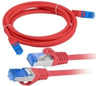 Kabel Internetowy Ethernet Skrętka RJ45 LAN kat 6A SFTP 0.25m Czerwony