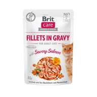 Brit mokra karma dla kota Care Cat kawałki w sosie łosoś z rokitnikiem 85g